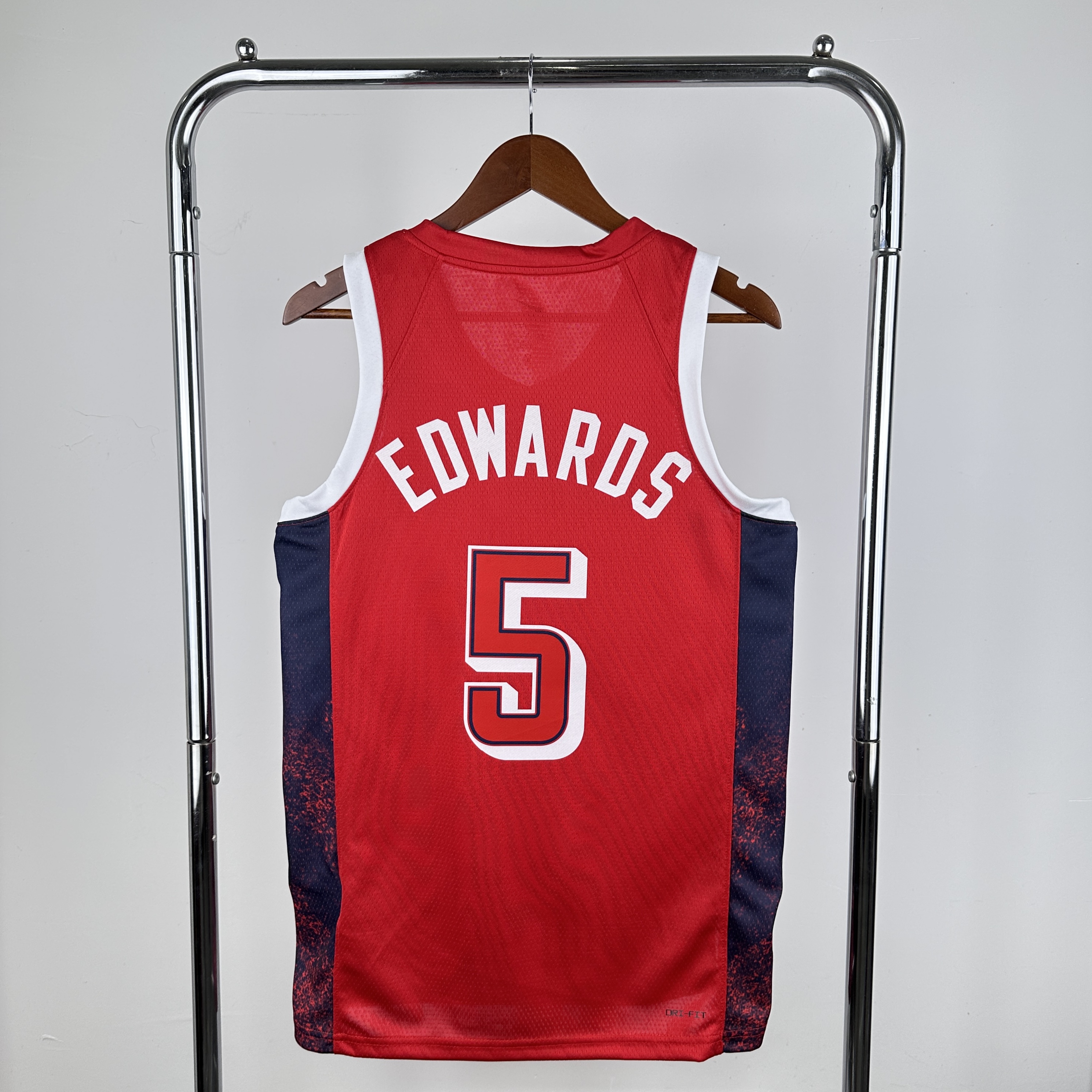 2024 Olympic USA #5 Edwards Red Nike NBA Jersey